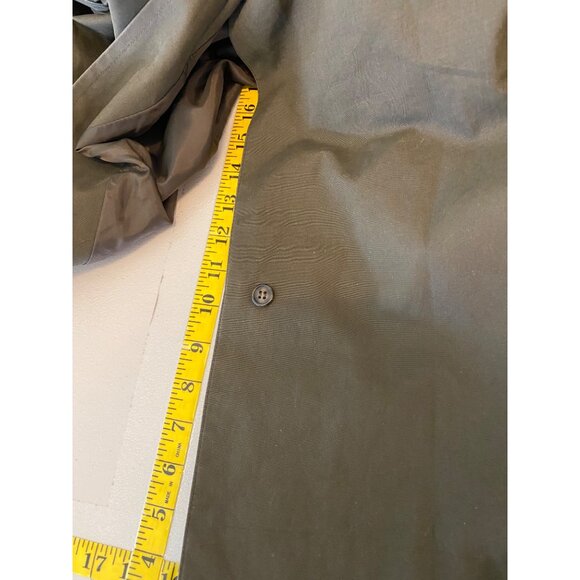 Jos. A. Bank Olive Green Trench Coat w/ Belt Brown Corduroy Collar - Picture 14 of 14